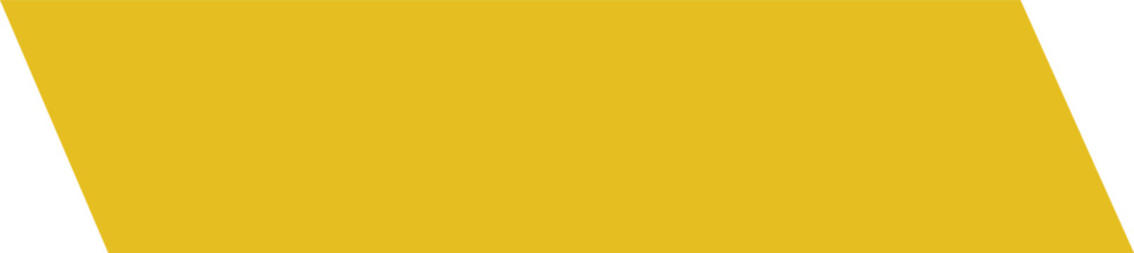 Golden yellow angled banner graphic element isolated on transparent background for design and promotional materials
