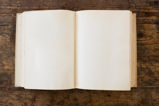 Old book of empty pages,close up