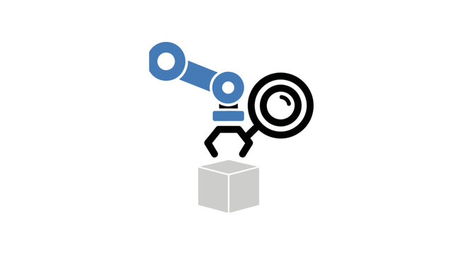 Robot Arm Holding Target Above Box.