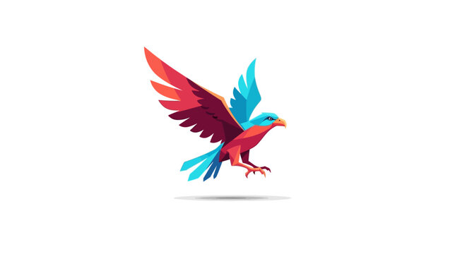Abstract colorful geometric eagle bird logo.