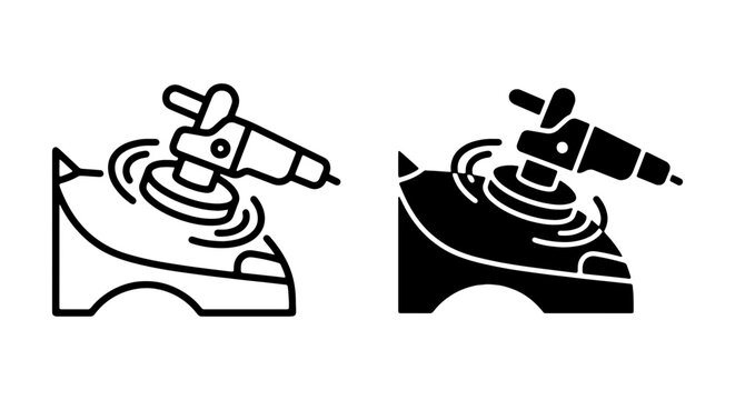 Car Polisher Icon Set, Auto Detailing Tool Vector Graphics, Vehicle Care Symbols