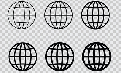 Globe collection with world, internet and global network vector designs © Clarios Stock