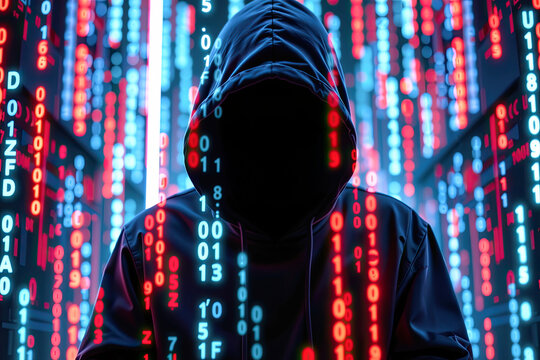 Mystery Hacker Digital Red and Blue Environment