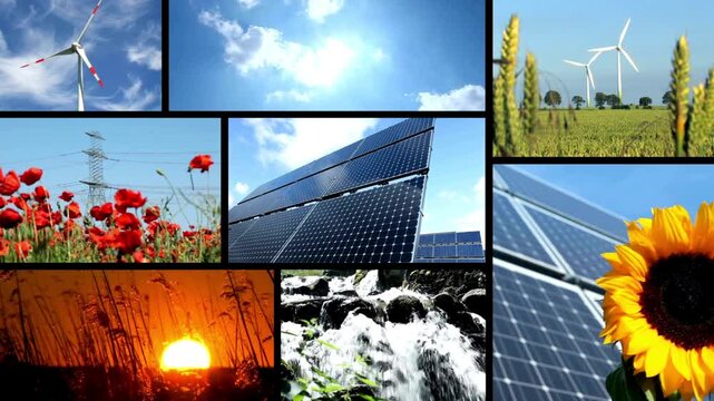 Renewable Energy Sources Collage.