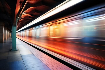 Fototapeta premium Subway vehicle speed light.