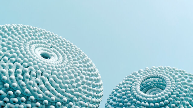 Two ball-shaped objects, 3D Rendering