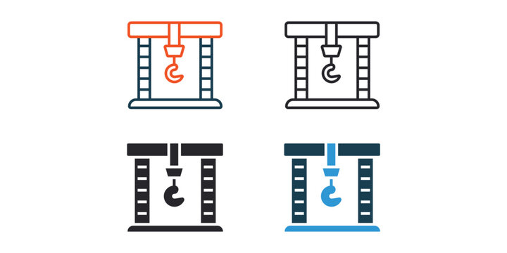 hoist icons outline and Flat Style,transparent background.