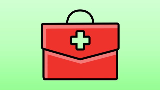 Medical First Aid Kit Icon Animation for Emergency Healthcare and Safety Concept