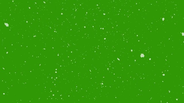 snow falling  on green screen