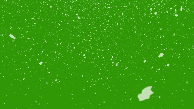 snow falling  on green screen