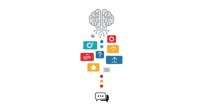 Social media icons brain network.