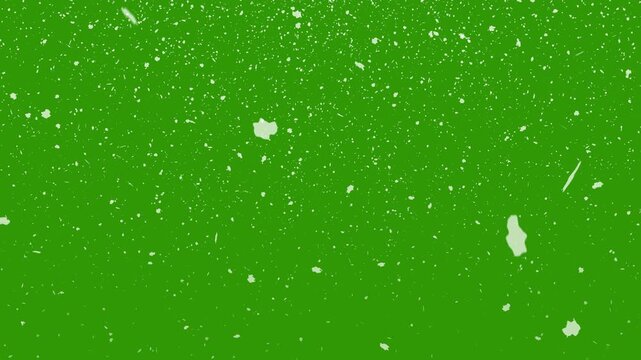 snow falling  on green screen