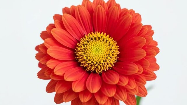 A vibrant orange gerbera daisy flower captured in a close-up studio shot