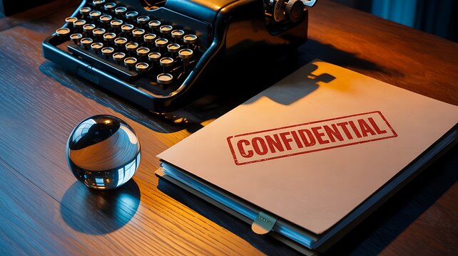 Confidential documents and information security concept