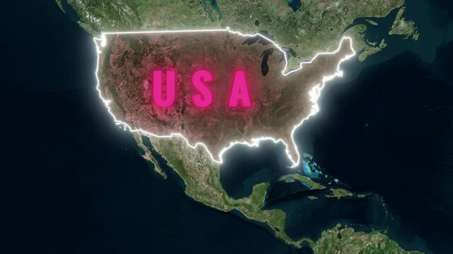 USA and Massachusetts Map Zoom Animation with State Flag Overlay and Boston City Text Reveal
