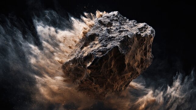 pyroclastic. Volcanic rock propelled through ash cloud, explosive geological moment. STEM education sheets, lab safety posters, designed for STEM education and laboratory safety posters.