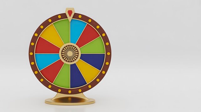 Colorful prize wheel isolated on white background