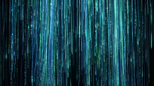 Holographic Data Stream Matrix Abstract Tech Background