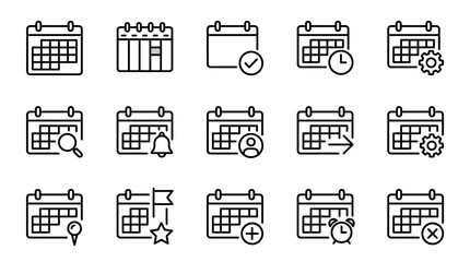 Fototapeta premium Calendar icons for planning and organization.