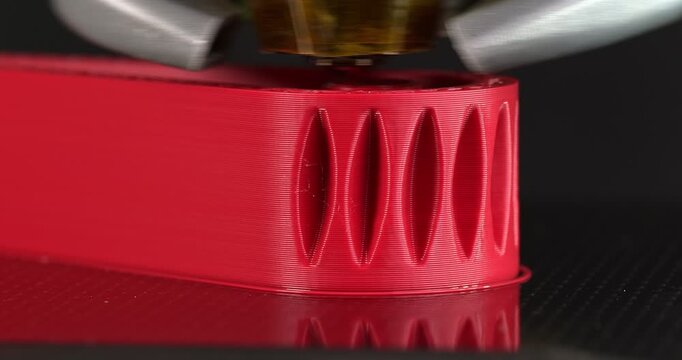 3D printing process of lever-gear part. Printing on a сartesian kinematics printer.