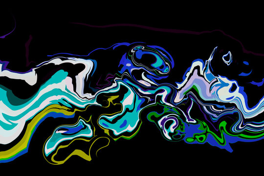 WAVY GRAPHIC OILY BACKGROUND PATTRN ON BLACK BACKGROUND 