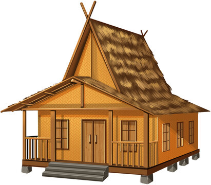 Sundanese Traditional House Julang Ngapak Illustration