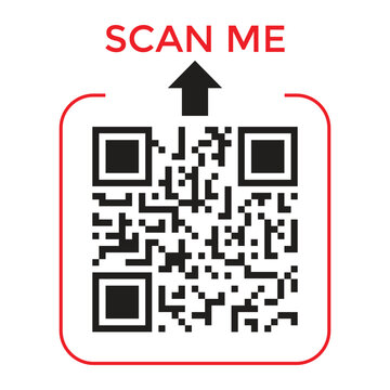 QR Code Scan Me Badge and Frame Icon Set Vector