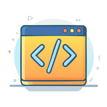 Coding symbols in a browser window icon
