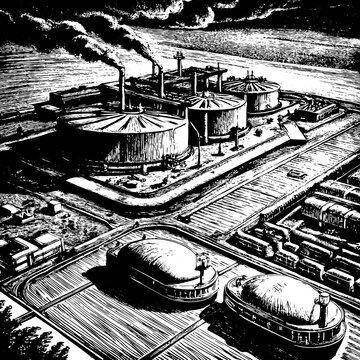 Liquefied Natural Gas Terminal and Storage Tanks