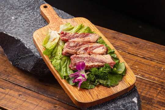 신선한 돼지 갈매기살 구이 돼지고기 특수부위 석쇠 구이 정육 식재료 Grilled Pork Skirt Meat Slices Korean BBQ Galmegisal 韩国烤护心肉 猪肉 特色菜 烧烤 豚サガリ 焼き肉 希少部位 韓国料理 Carne de cerdo a la parrilla Porc grill&eacute;