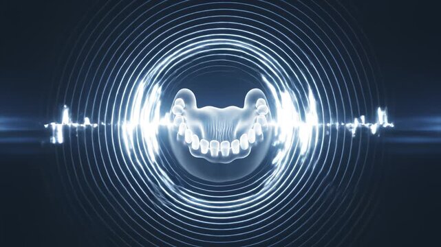 Xray view of human teeth and jaw