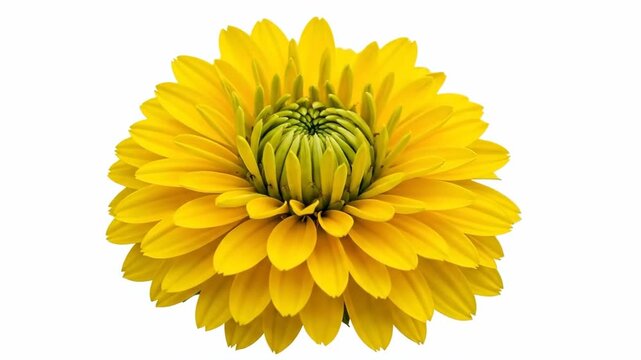 A vibrant yellow rudbeckia flower isolated on a crisp white background