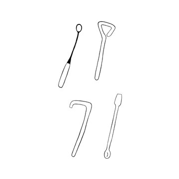 Microbiology Lab Tools Doodle Illustration
