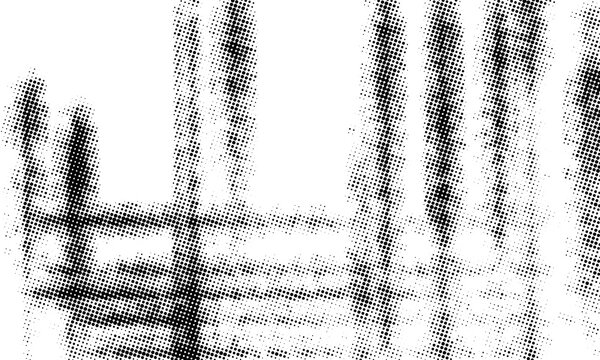 Abstract black and white halftone background with distressed brush strokes and grunge texture. Vecor illustration