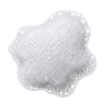 White soap foam bubble spill, isolated on transparent background