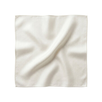 Blank white square microfiber lens cleaning cloth, isolated on transparent background