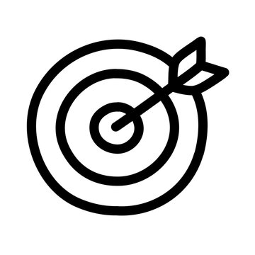Hand made business target icon isolated on white background