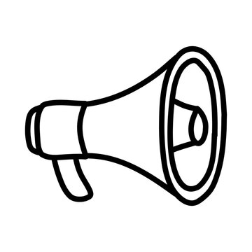 Hand made megaphone icon isolated on white background