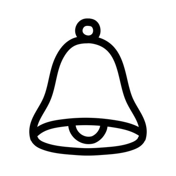 Hand made notification bell icon isolated on white background