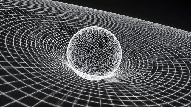 Abstract sphere on grid surface