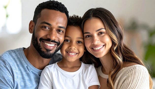 A happy family of three smiling together (29)