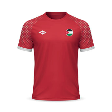 3d realistic away soccer jersey Jordan national team, shirt template