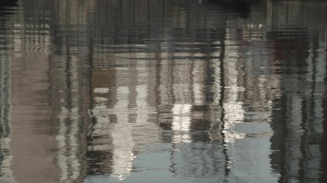 Abstract Water Reflections on Amsterdam Canal Surface