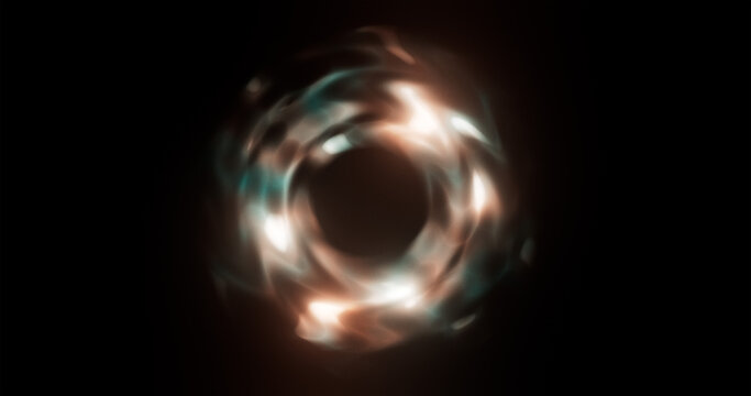 Spinning abstract light energy vortex, magical portal. 3d render illustration.