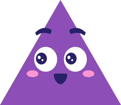 Cute Triangle Math Shape Character Illustration