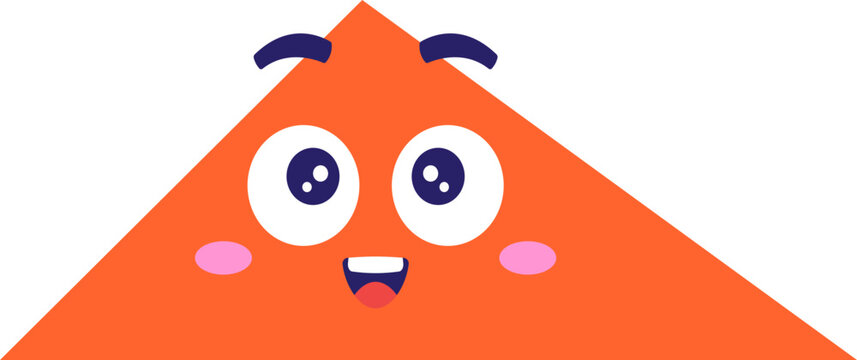 Cute Flat Triangle Math Shape Character