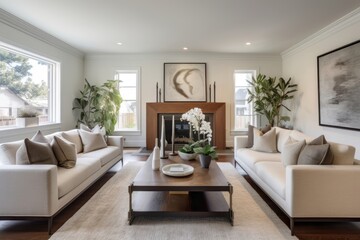 Obraz premium Living room architecture furniture building.