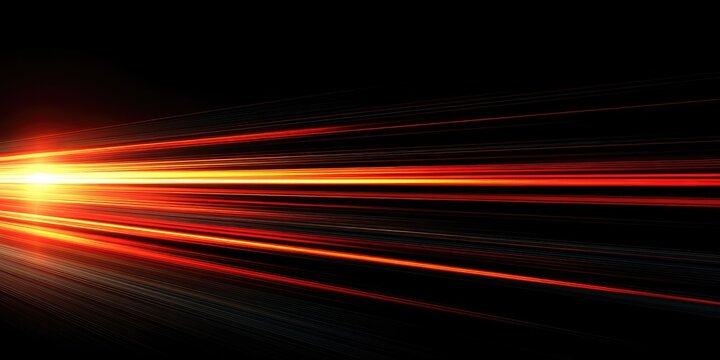 Bright yellow-orange light streaks extend from a central point into blackness
