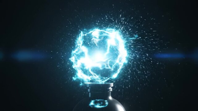 Glowing blue energy sphere