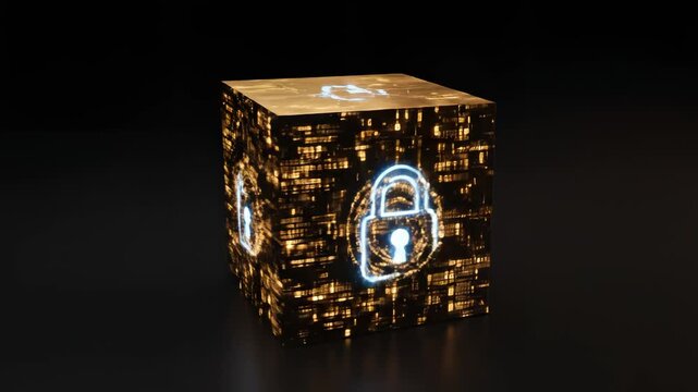 Glowing document with binary code